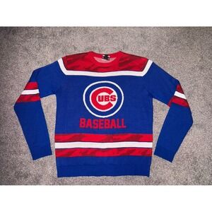 Men's Chicago Cubs Baseball Blue & Red Sweater